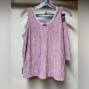 Vintage Victoria's Secret Pajama Set Crinkle Tank Top Shorts Gold Label Small